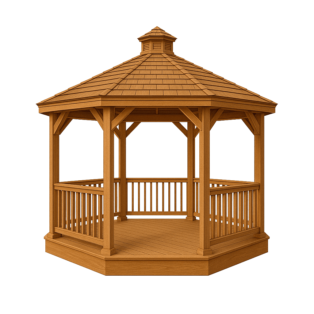 Backyard wooded gazebo